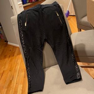 Crewcuts girls black joggers with sparkle stripe